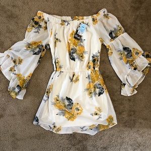 Strapless Floral Dress